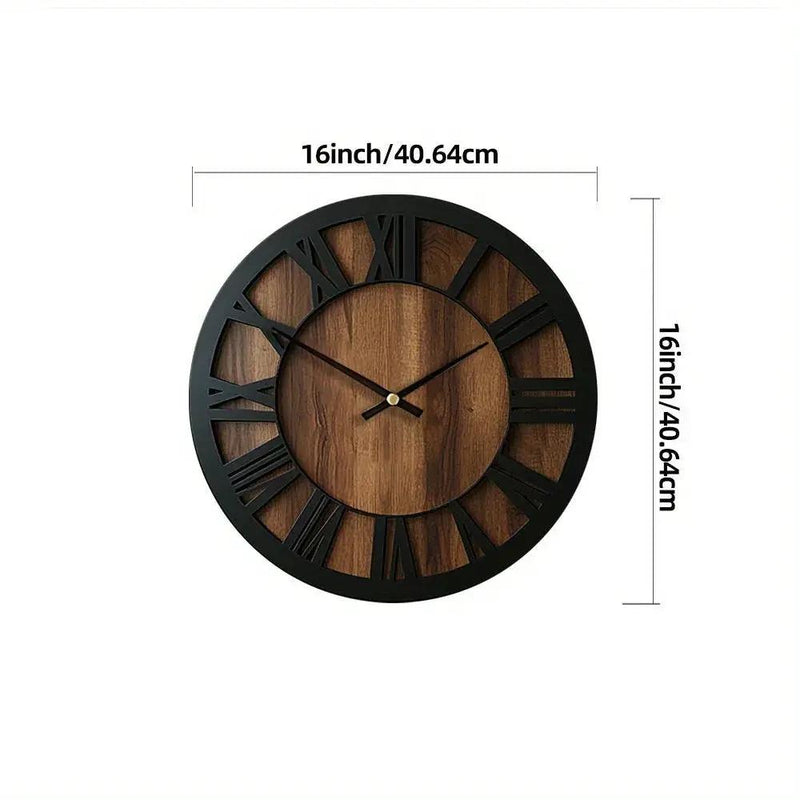 Wall Clock - Silent Wooden Round by House Of Avana