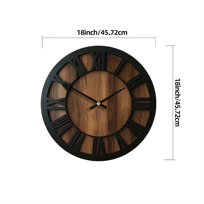 Wall Clock - Silent Wooden Round by House Of Avana