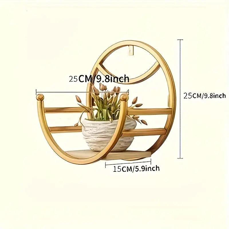 , Wall Hanging Flower Shelf Living Room Balcony Iron Art Free Punching Green Pot Succulent Pot Plant Flower Shelf Household Storage by House Of Avana