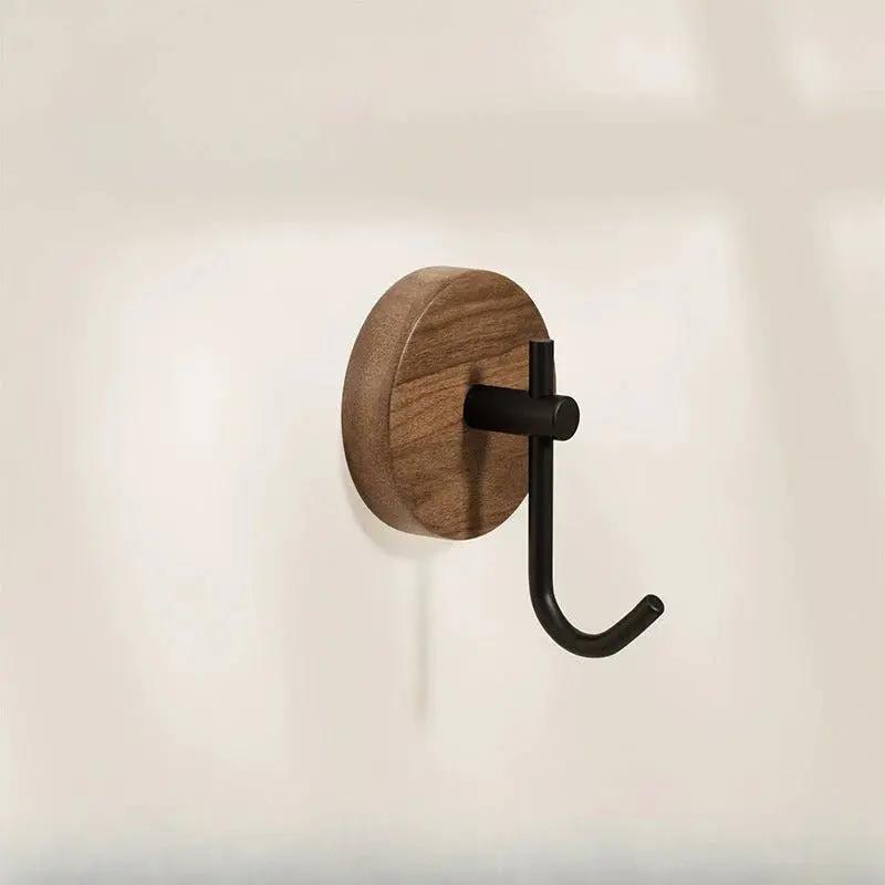 Wall Hooks - Adhesive Wooden Black 4pcs by House Of Avana
