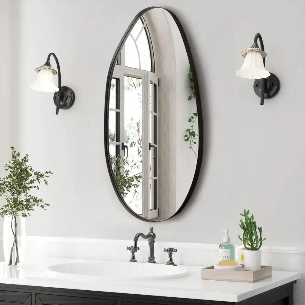 Wall Mirror - Asymmetrical Black 53x90cm by House Of Avana