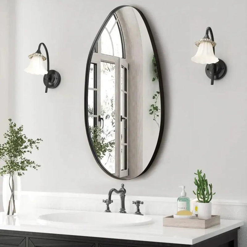 Wall Mirror - Asymmetrical Black 53x90cm by House Of Avana