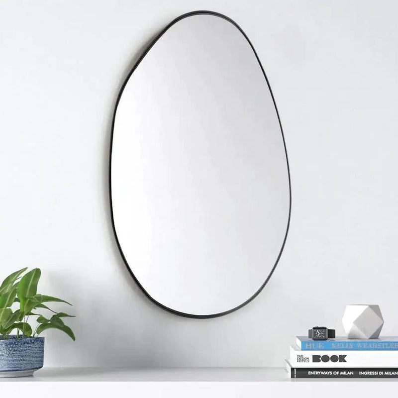 Wall Mirror - Asymmetrical Black 53x90cm by House Of Avana