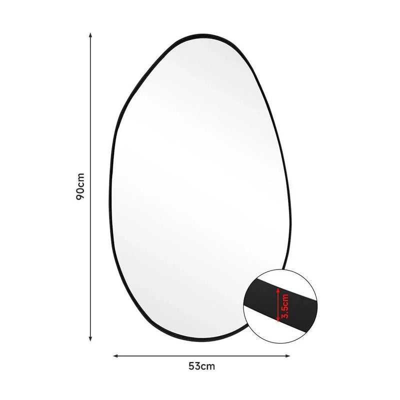 Wall Mirror - Asymmetrical Black 53x90cm by House Of Avana
