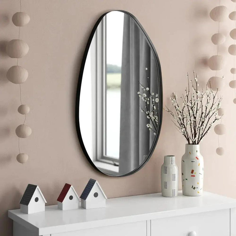 Wall Mirror - Asymmetrical Black 53x90cm by House Of Avana