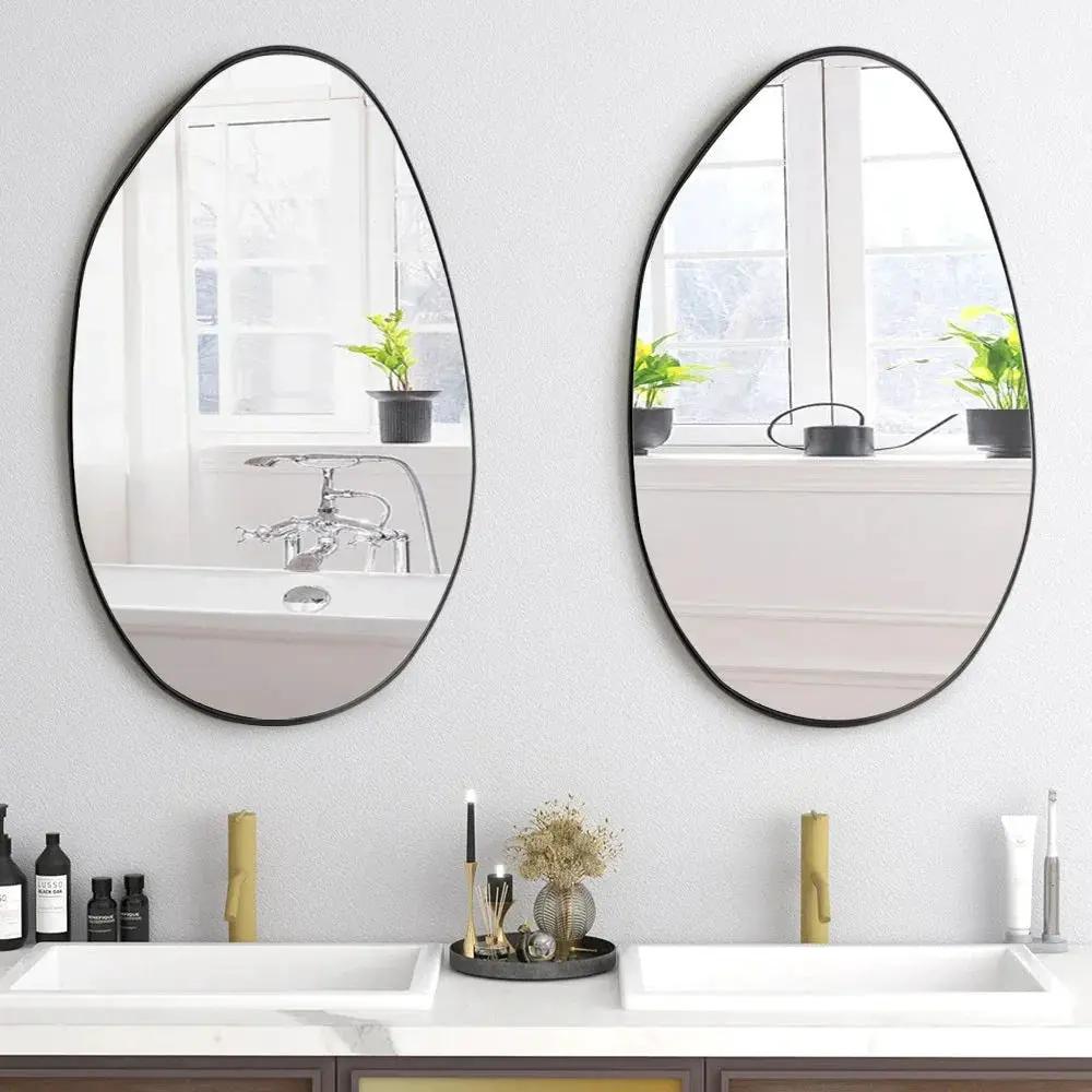 Wall Mirror - Asymmetrical Black 53x90cm by House Of Avana