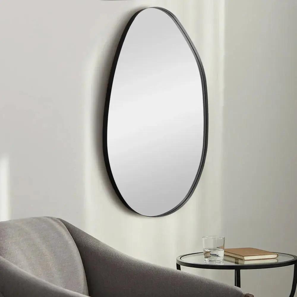 Wall Mirror - Asymmetrical Black 53x90cm by House Of Avana