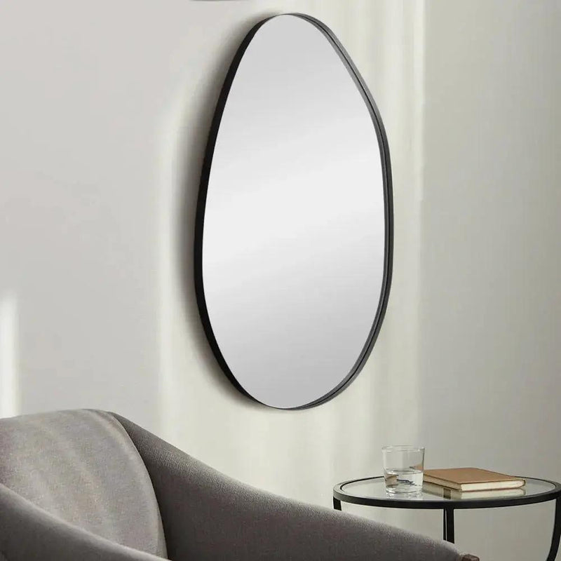 Wall Mirror - Asymmetrical Black 53x90cm by House Of Avana