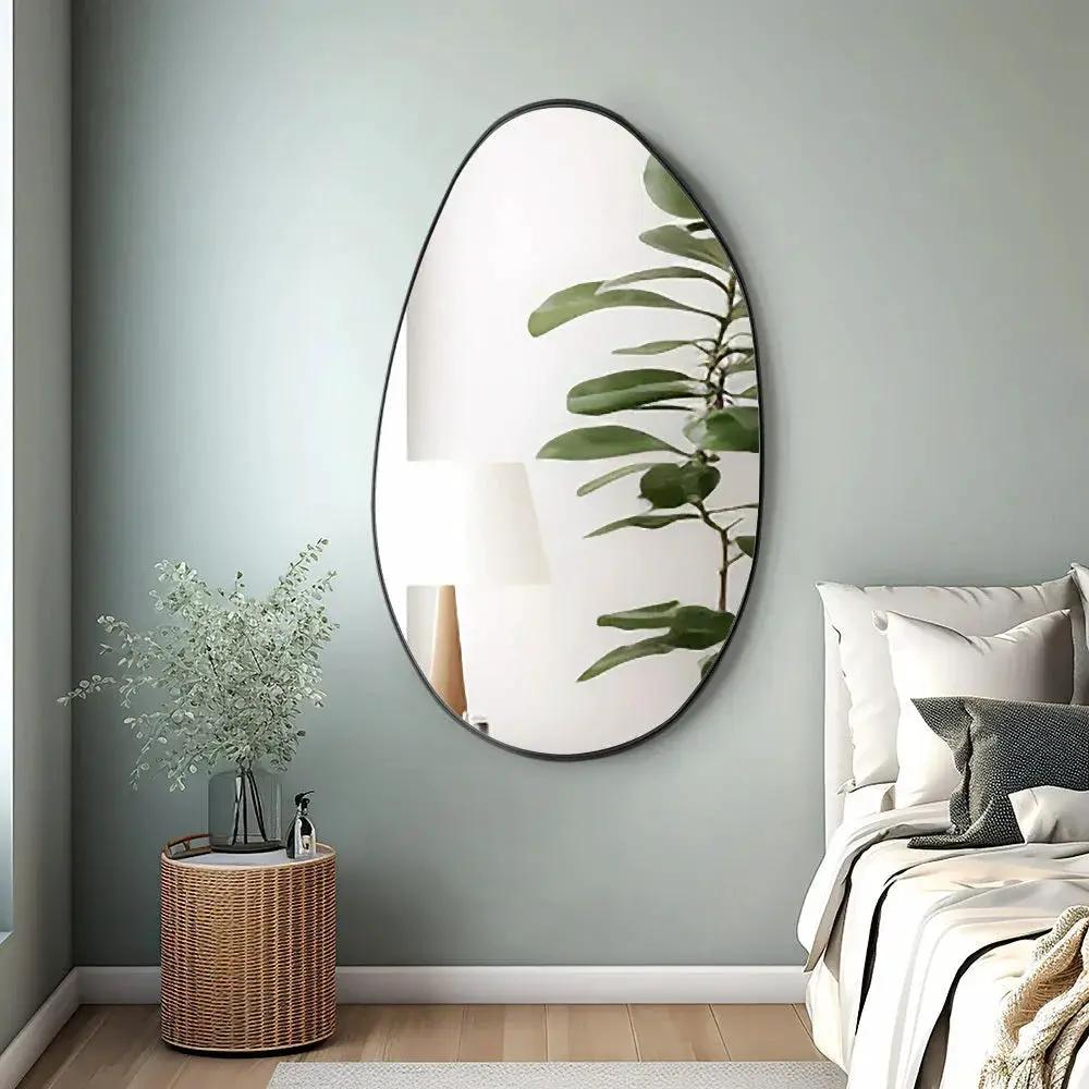 Wall Mirror - Asymmetrical Black 53x90cm by House Of Avana