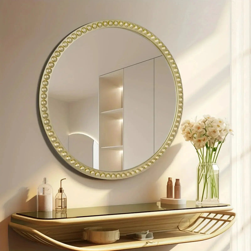 Wall Mirror - Beaded Gold 24 Inch by House Of Avana