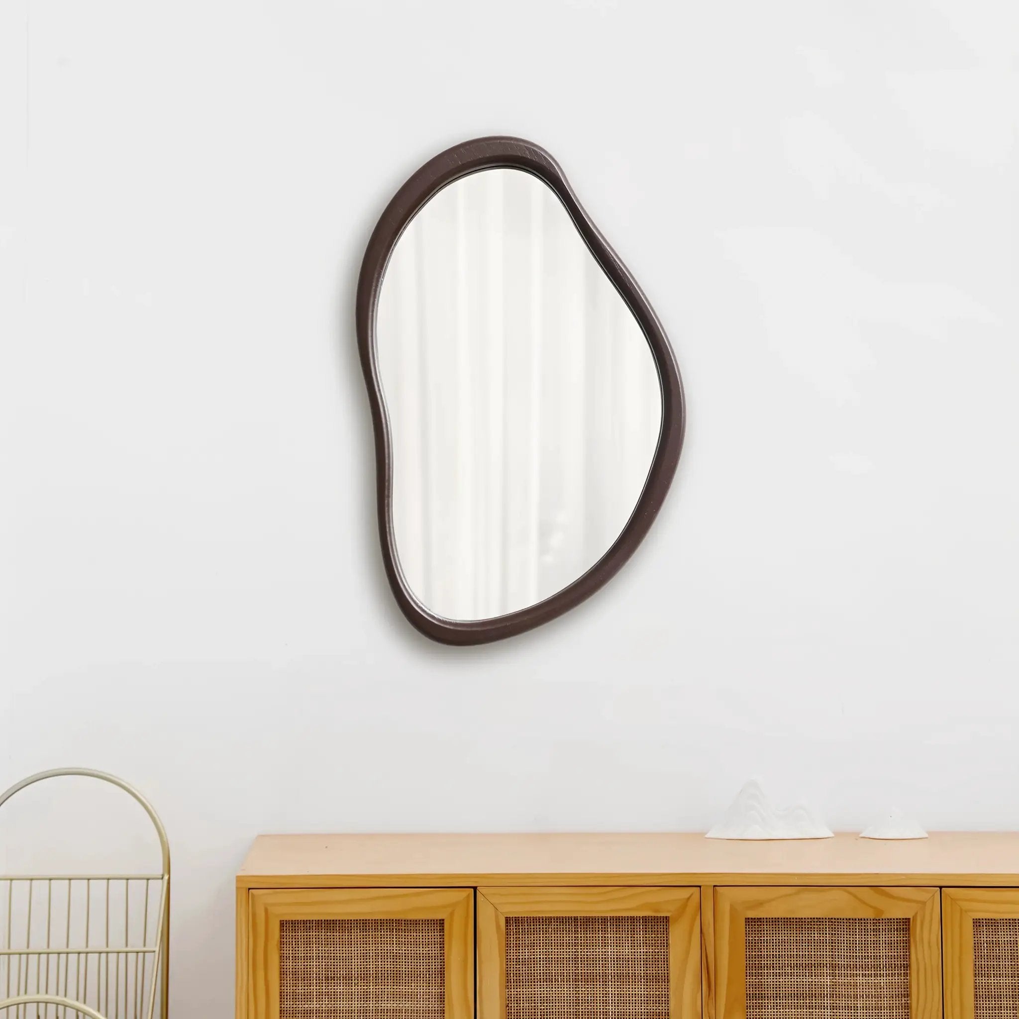 Wall Mirror - Decorative Wooden 39x25cm by House Of Avana