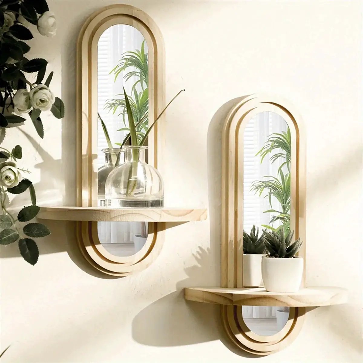 Wall Mirror - Natural Wooden Oval by House Of Avana