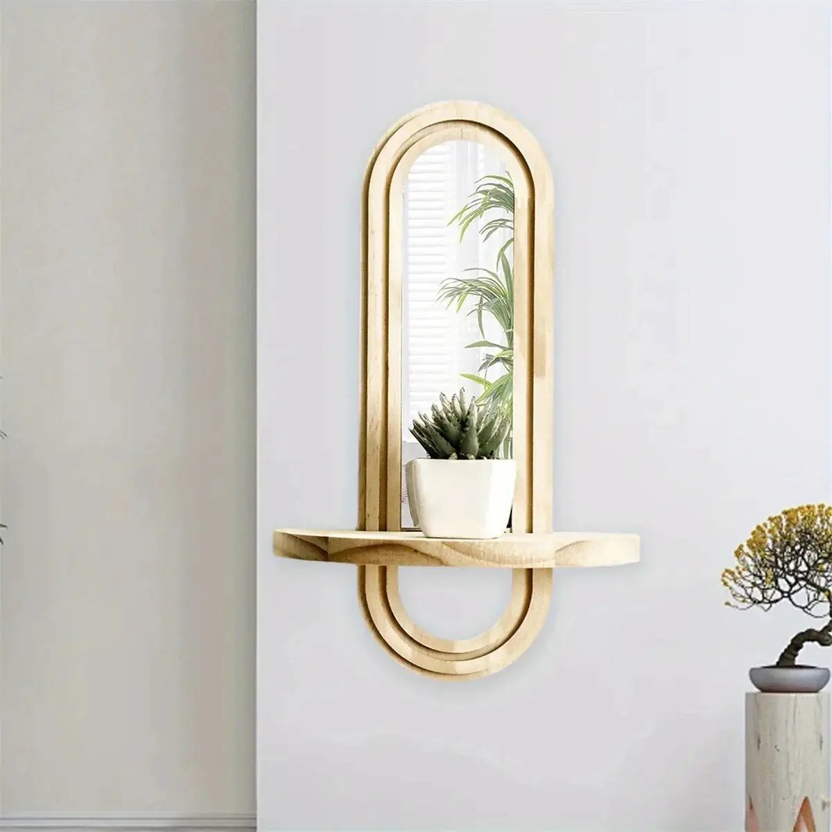 Wall Mirror - Natural Wooden Oval by House Of Avana