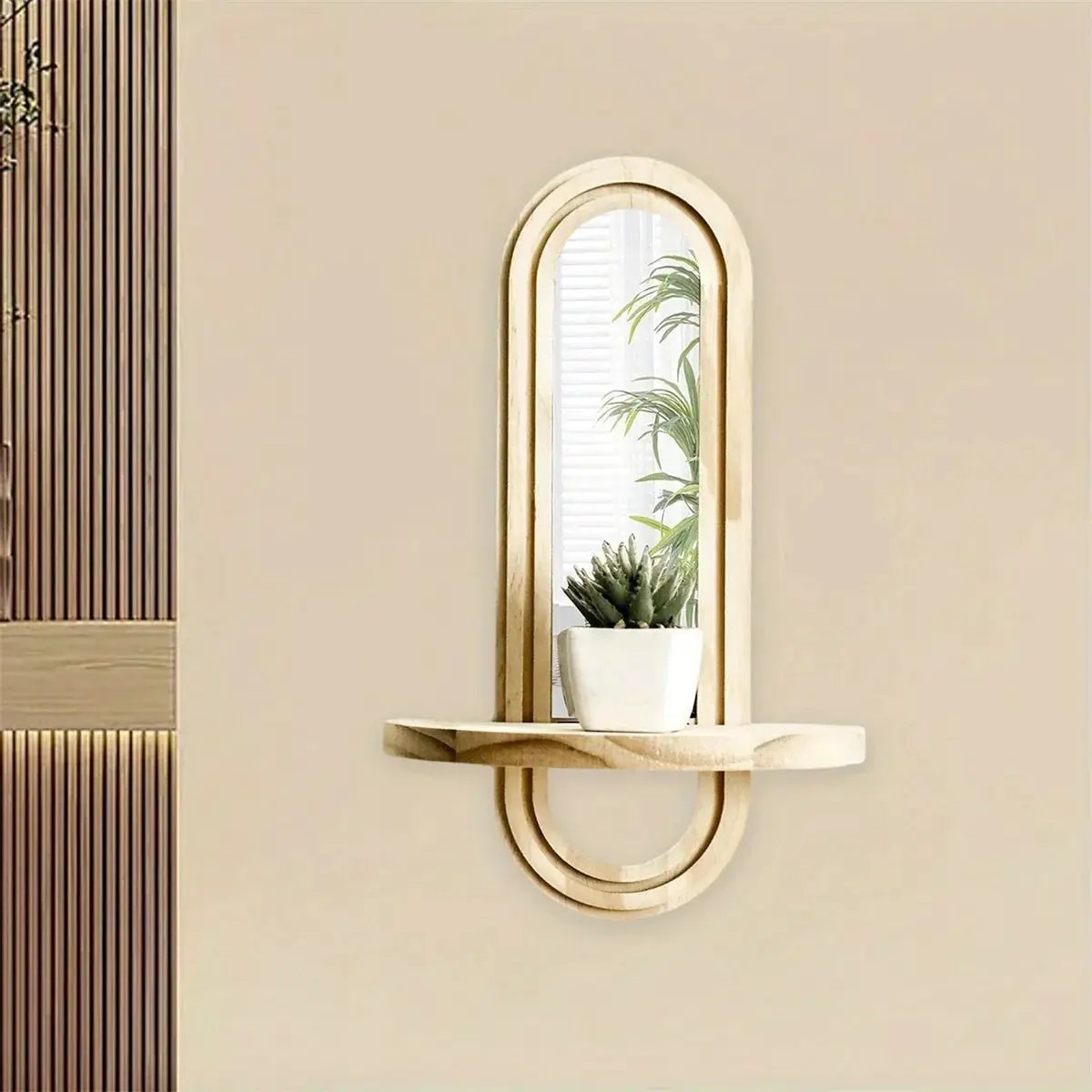 Wall Mirror - Natural Wooden Oval by House Of Avana