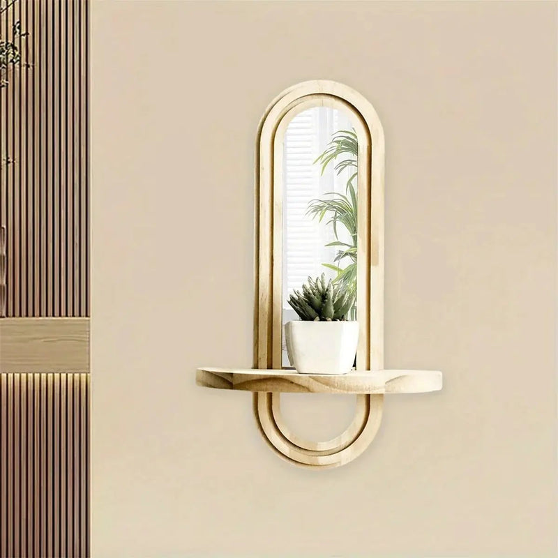 Wall Mirror - Natural Wooden Oval by House Of Avana