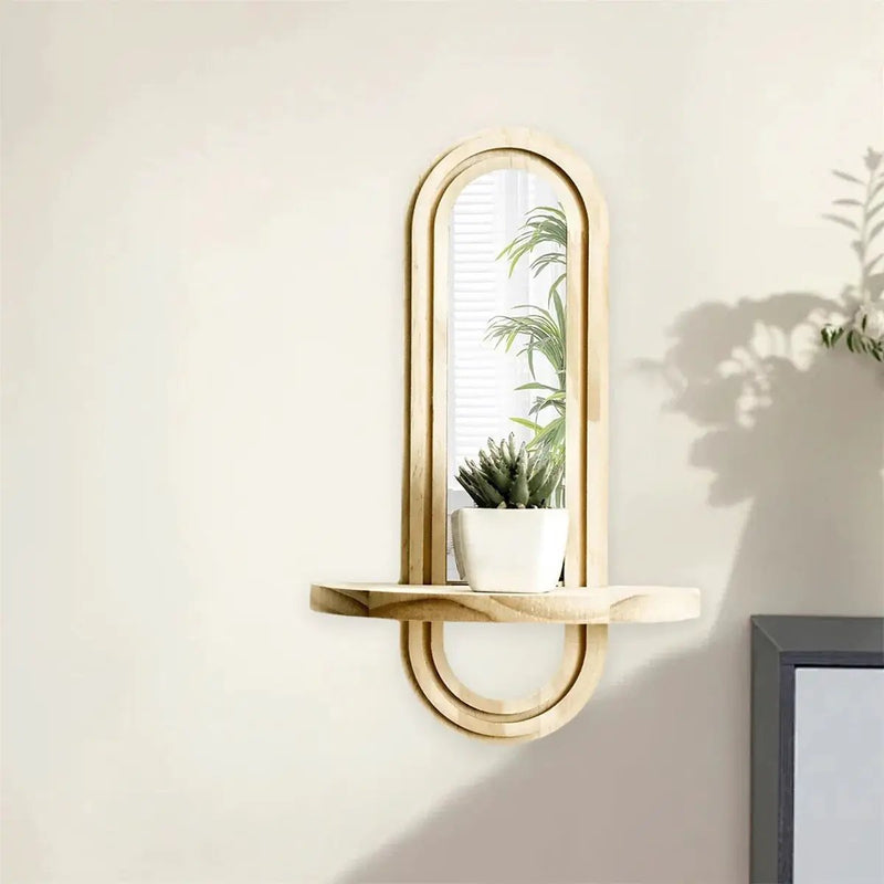Wall Mirror - Natural Wooden Oval by House Of Avana
