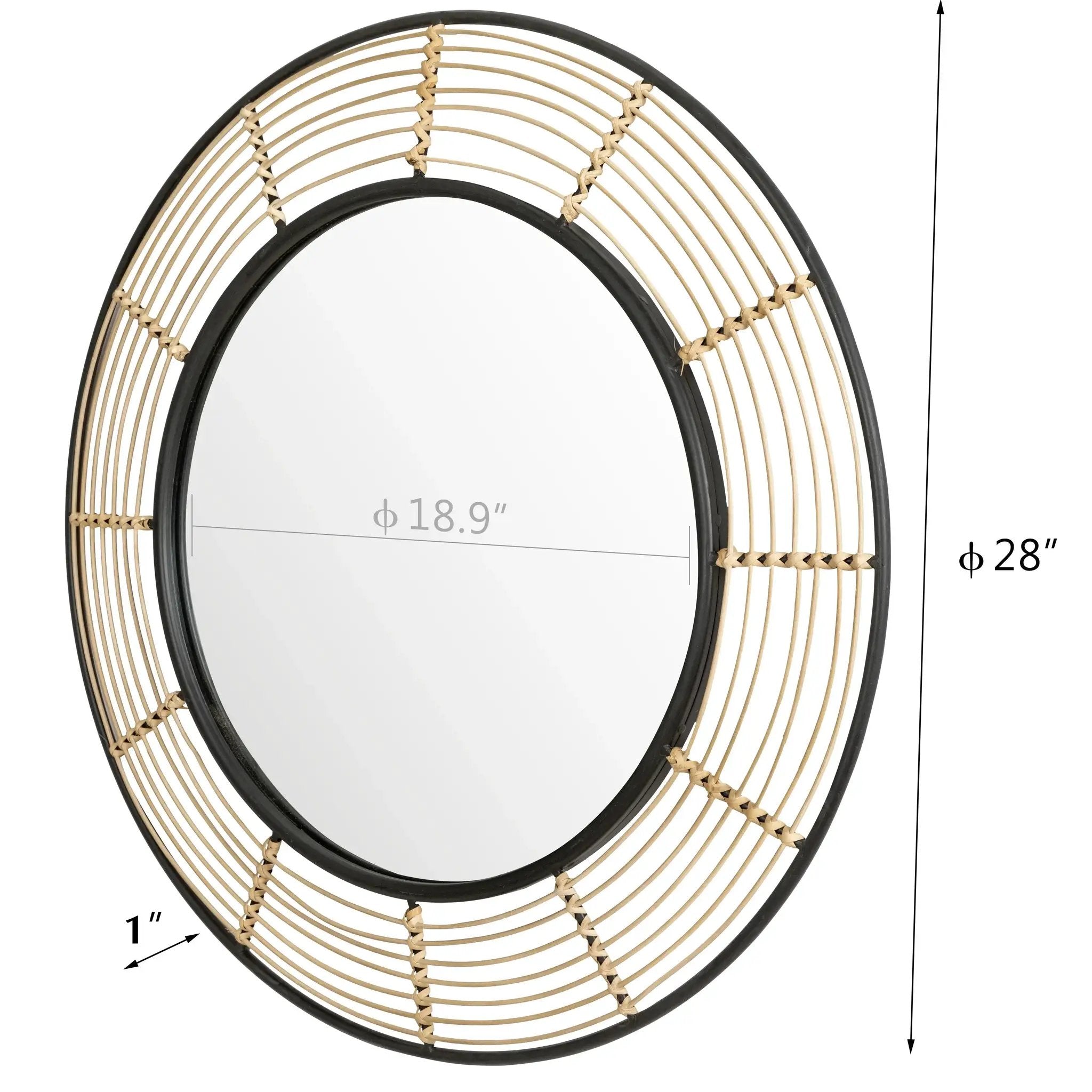 Wall Mirror - Rattan Large Round by House Of Avana
