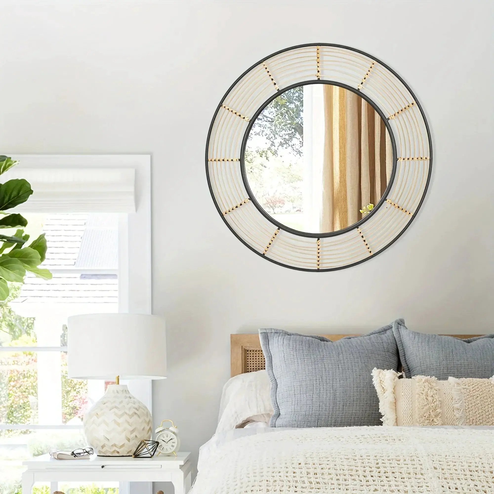Wall Mirror - Rattan Large Round by House Of Avana