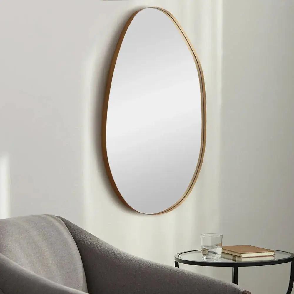 Wall Mirror - Round Gold Metal by House Of Avana