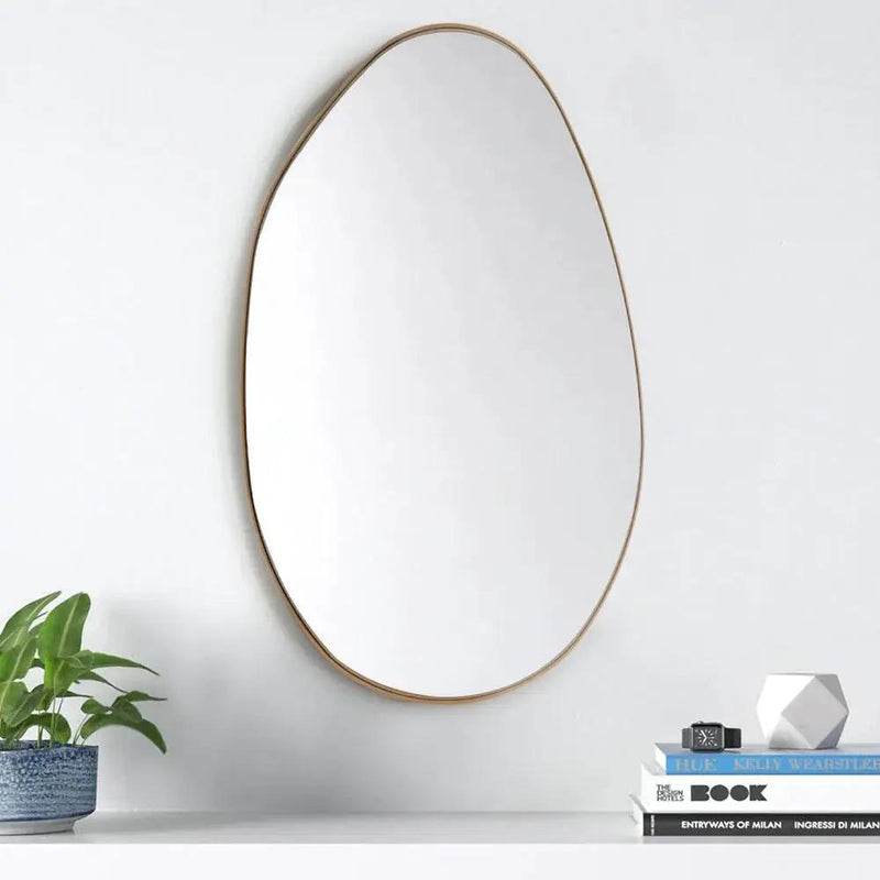 Wall Mirror - Round Gold Metal by House Of Avana