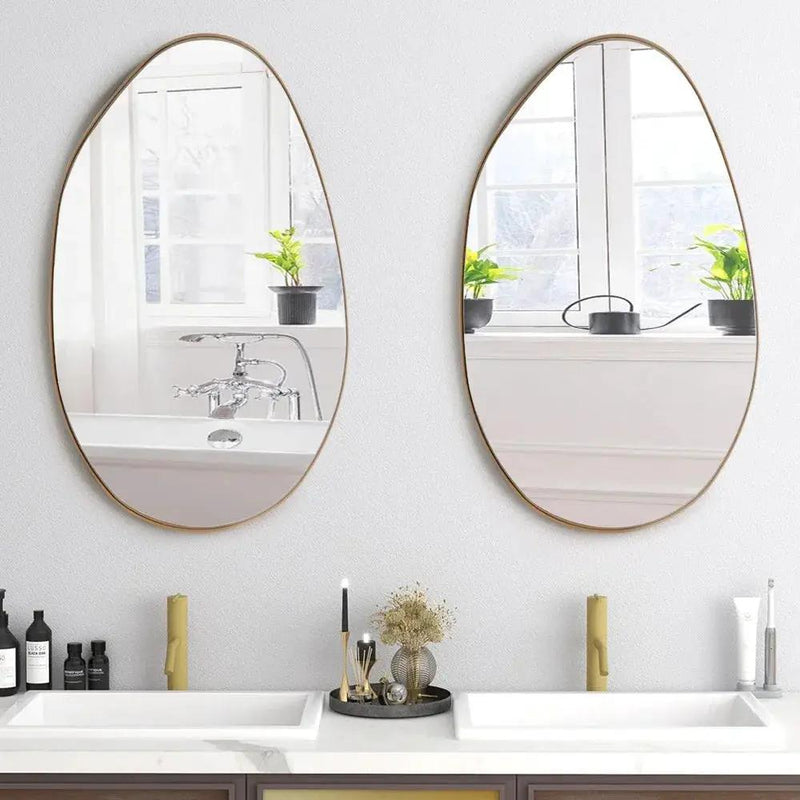 Wall Mirror - Round Gold Metal by House Of Avana