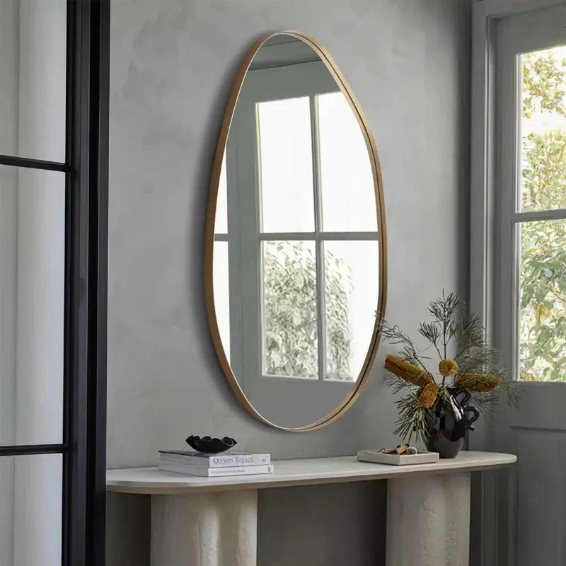 Wall Mirror - Round Gold Metal by House Of Avana