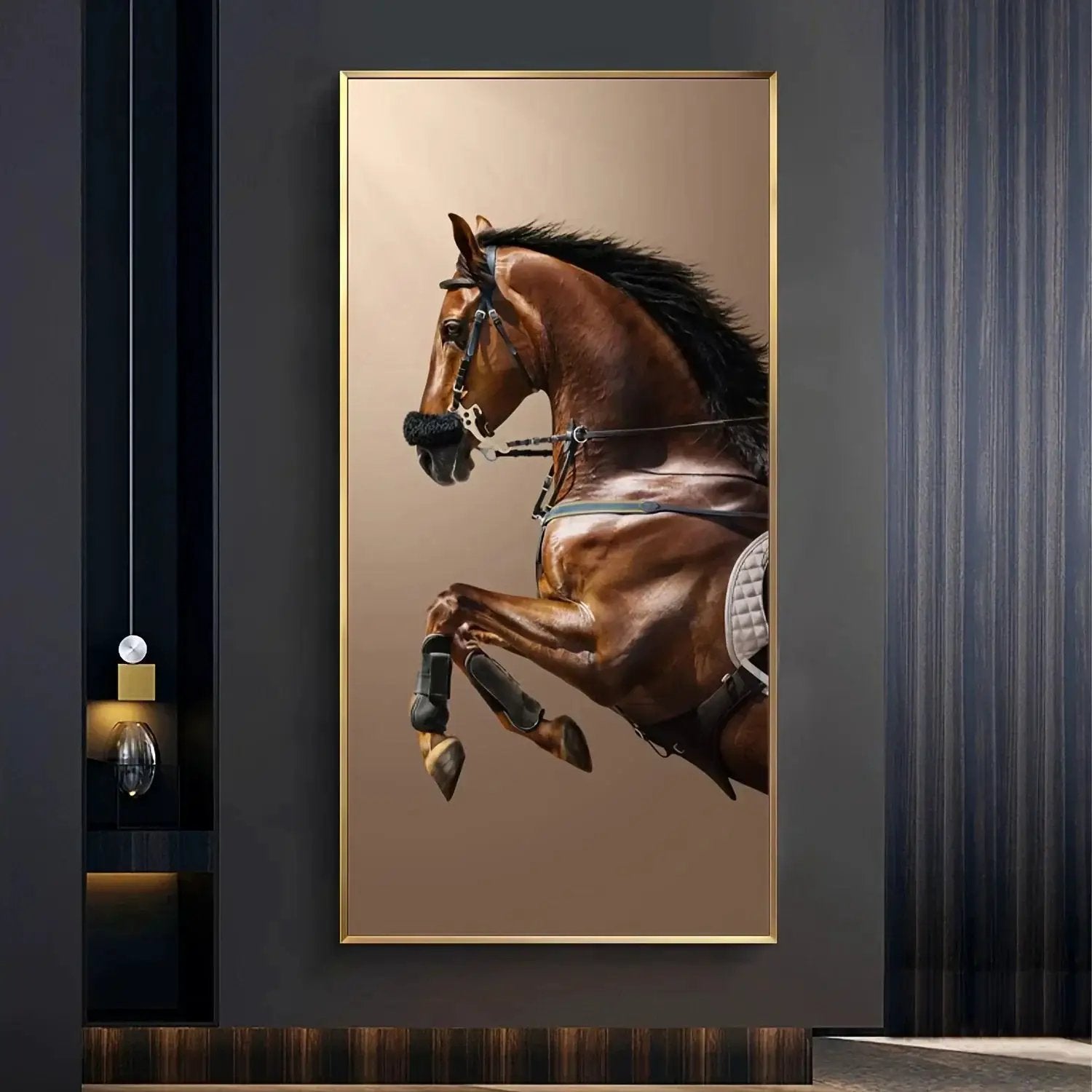 Wall Painting - Modern Horse Black Large by House Of Avana