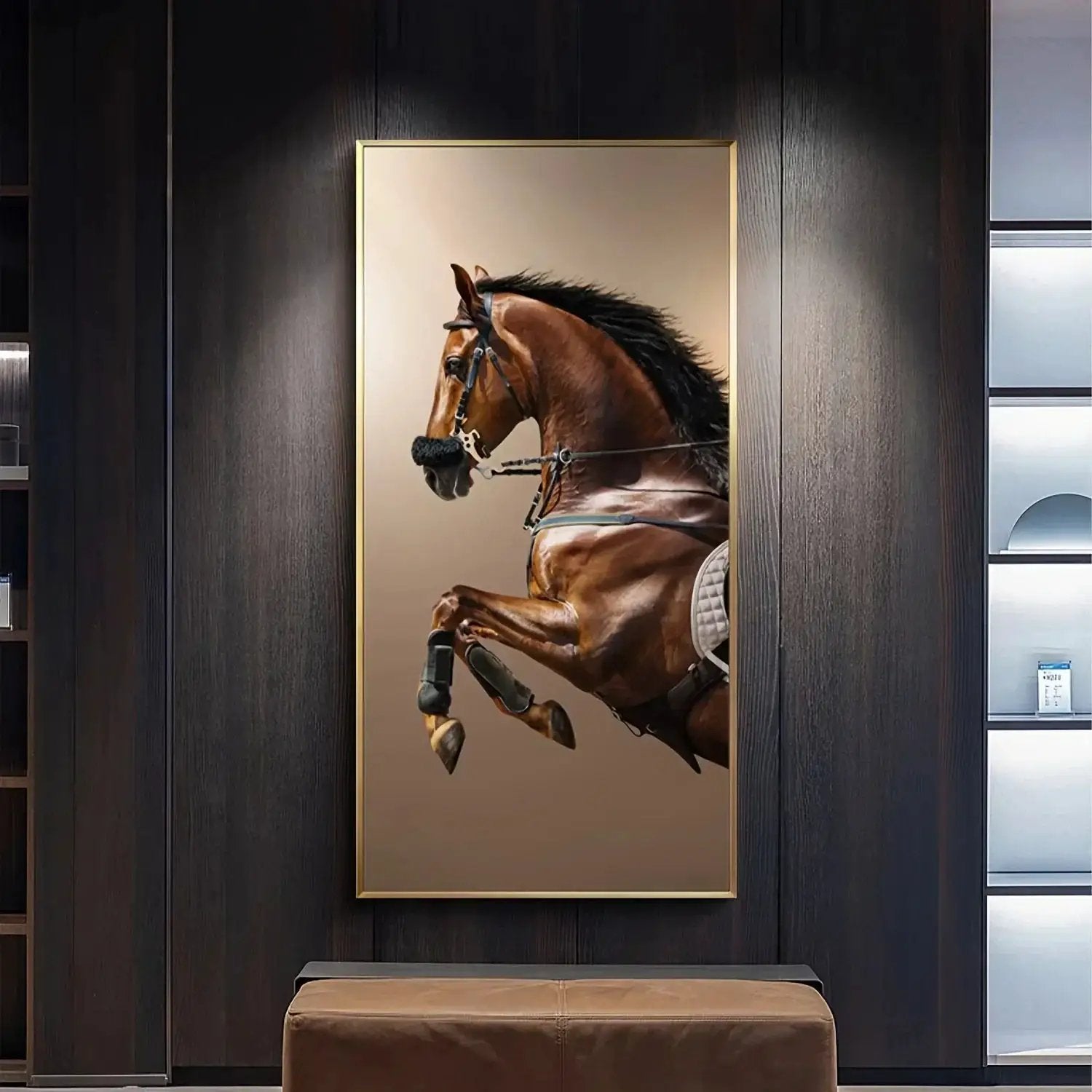 Wall Painting - Modern Horse Black Large by House Of Avana