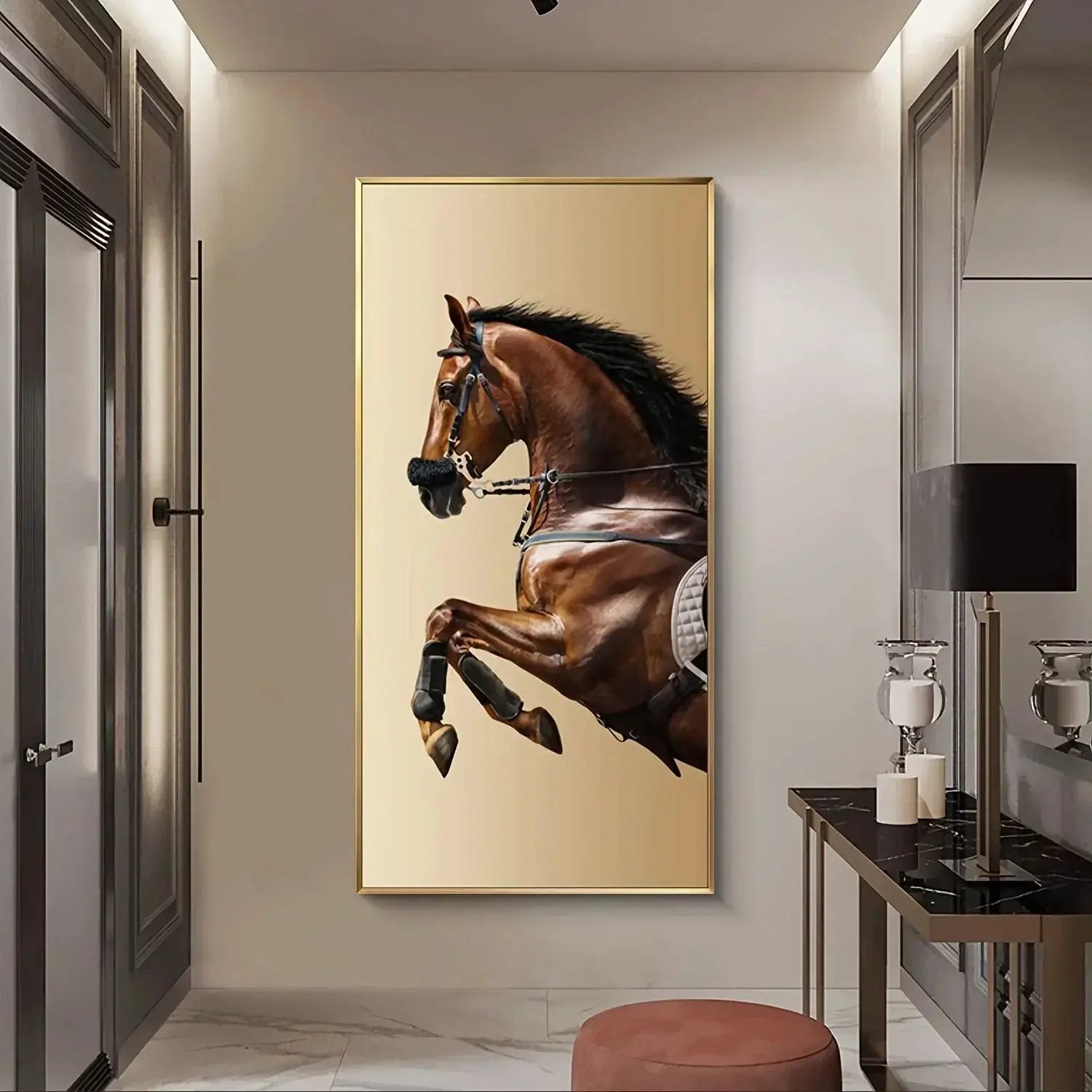 Wall Painting - Modern Horse Black Large by House Of Avana