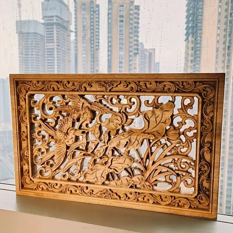 Wall Panel - 3D Carved Wood Vintage by House Of Avana