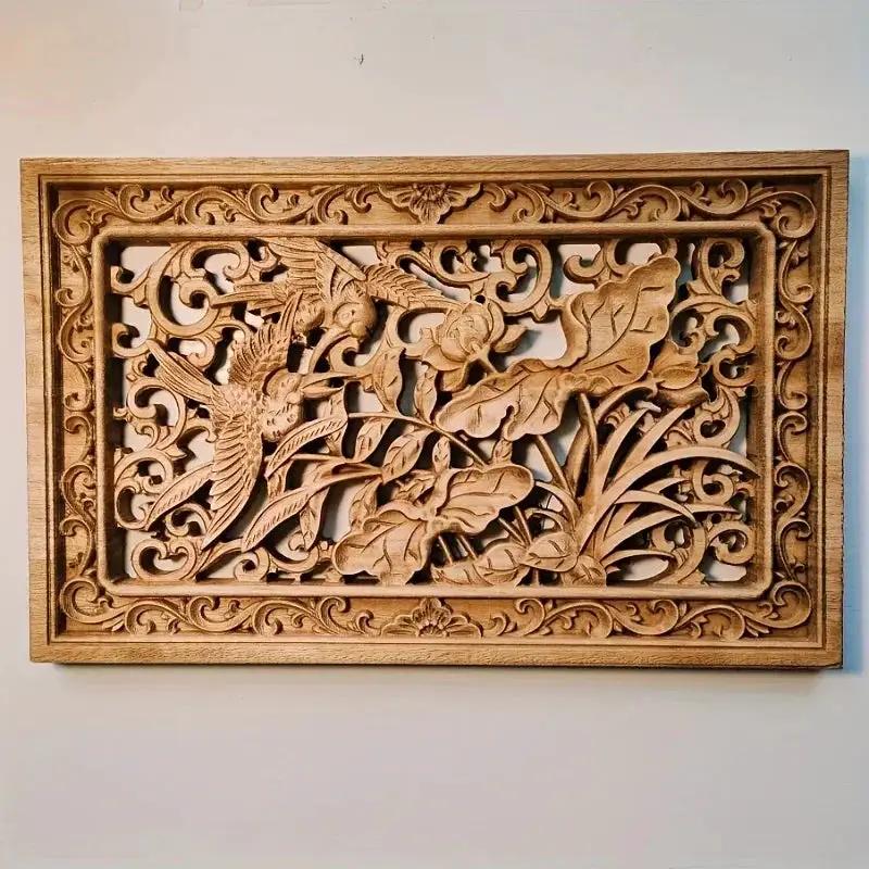 Wall Panel - 3D Carved Wood Vintage by House Of Avana