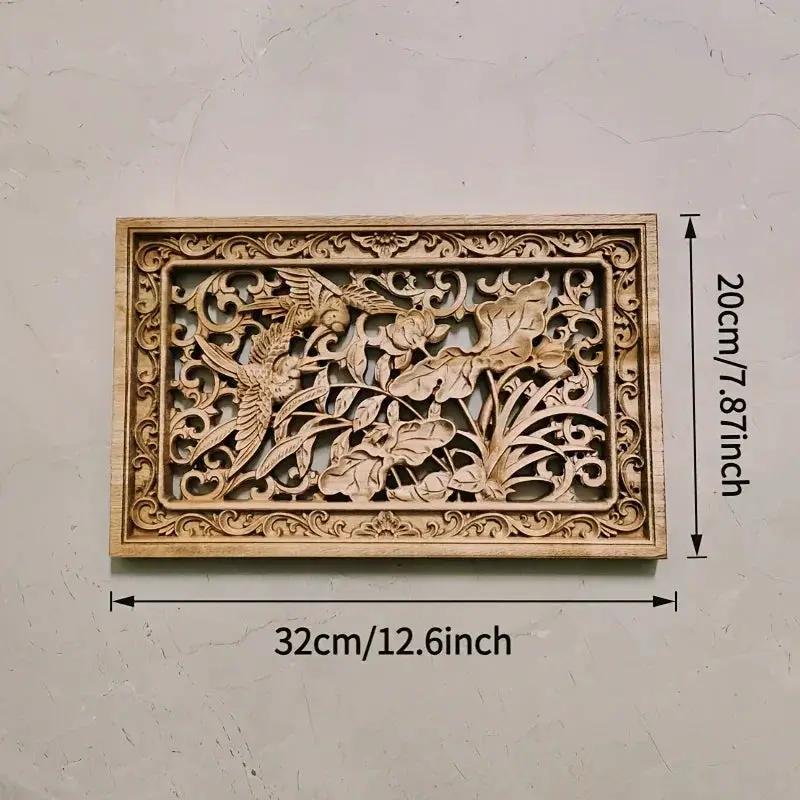 Wall Panel - 3D Carved Wood Vintage by House Of Avana