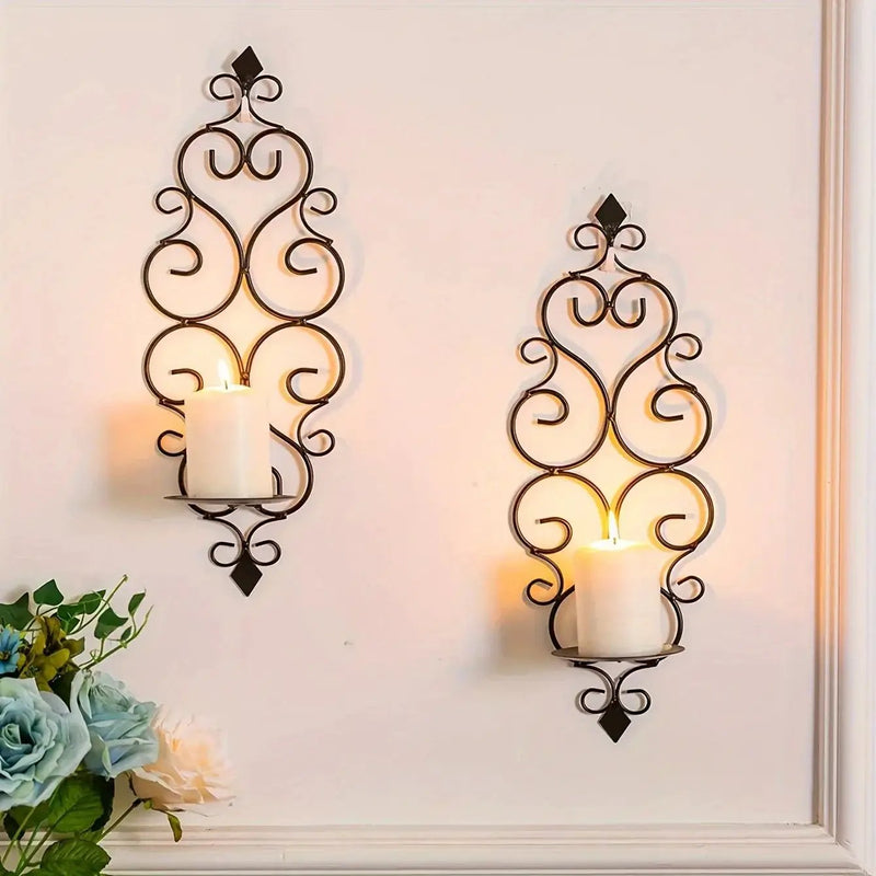 Wall Sconce - Hanging Metal Black Set by House Of Avana