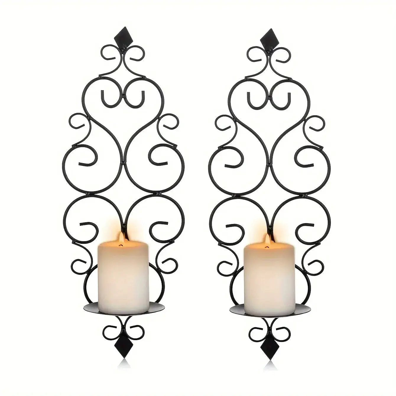 Wall Sconce - Hanging Metal Black Set by House Of Avana