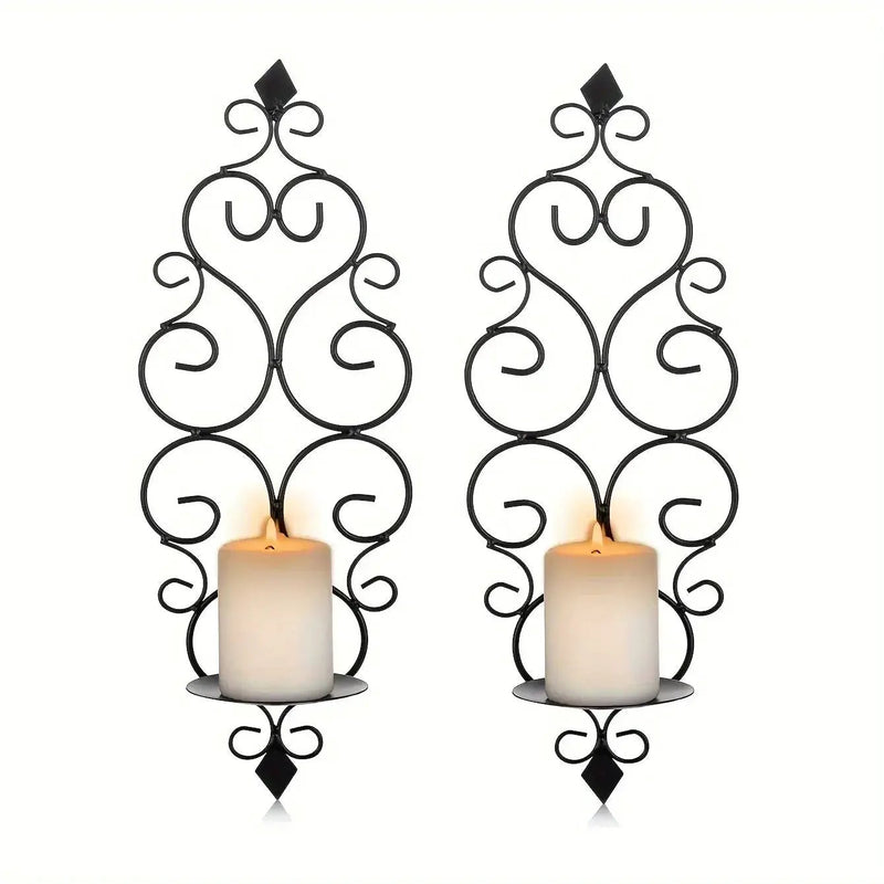 Wall Sconce - Hanging Metal Black Set by House Of Avana