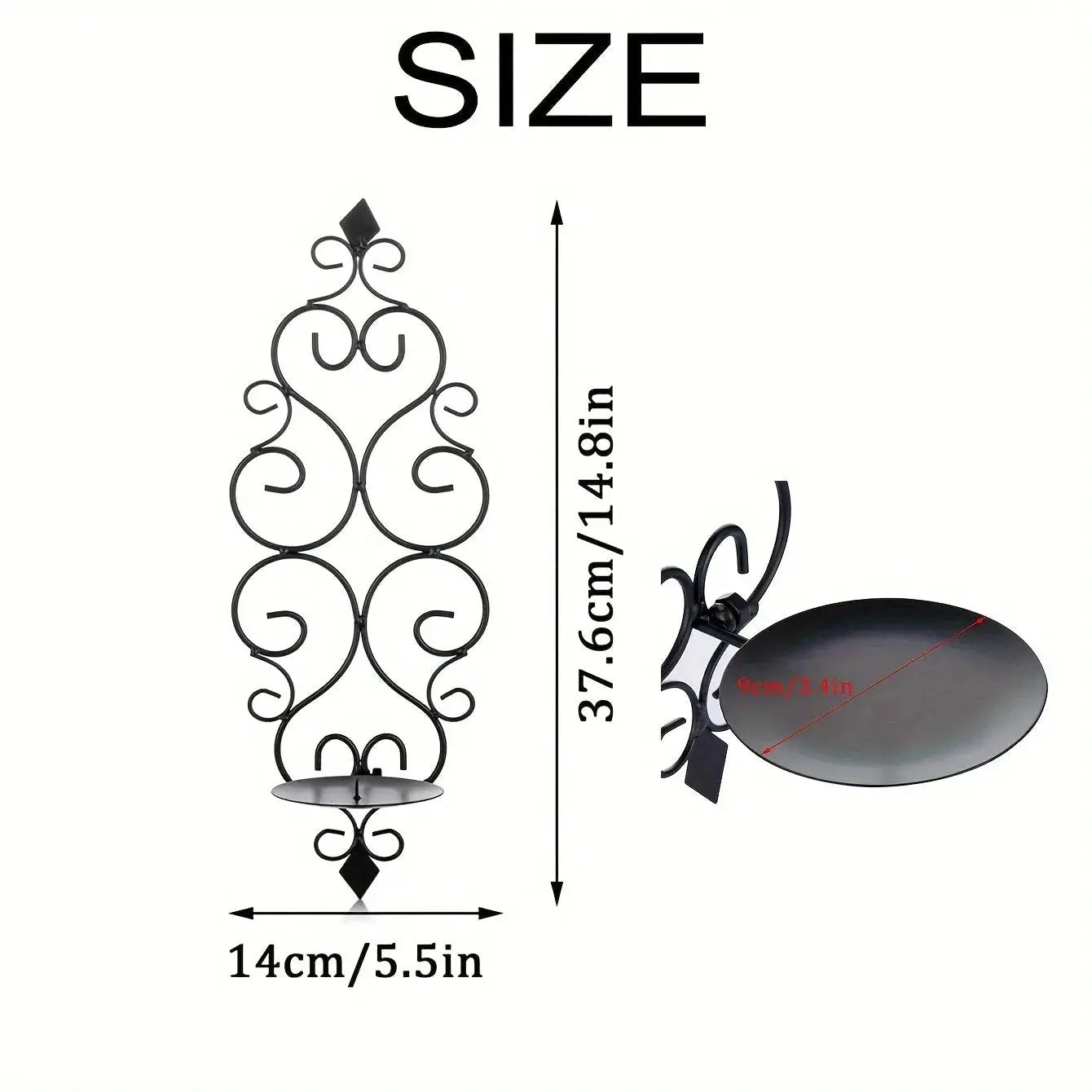 Wall Sconce - Hanging Metal Black Set by House Of Avana