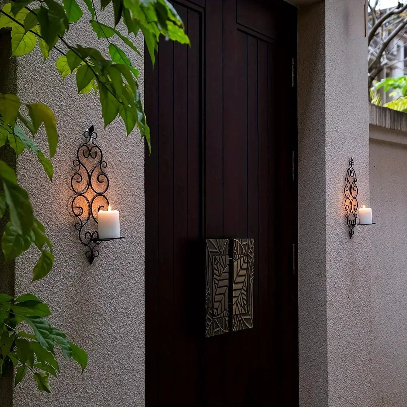 Wall Sconce - Hanging Metal Black Set by House Of Avana