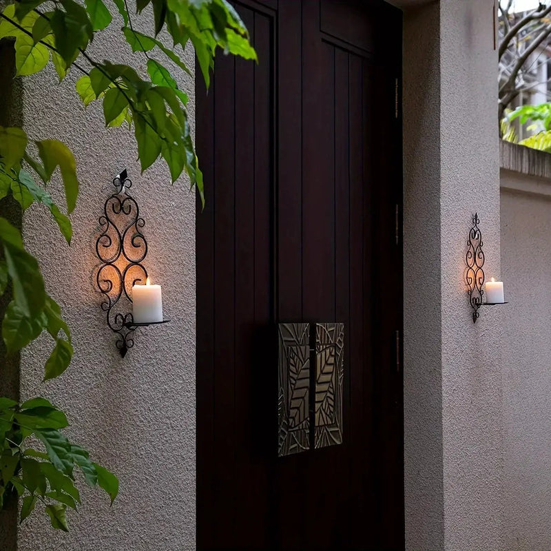Wall Sconce - Hanging Metal Black Set by House Of Avana
