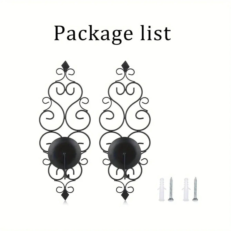 Wall Sconce - Hanging Metal Black Set by House Of Avana