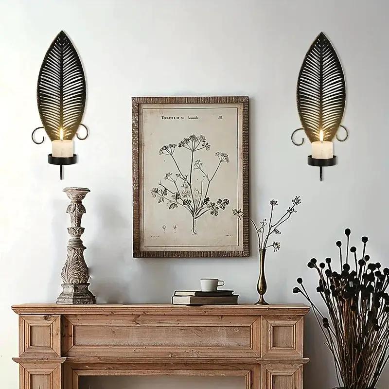 Wall Sconces - Golden Metal 2pcs by House Of Avana