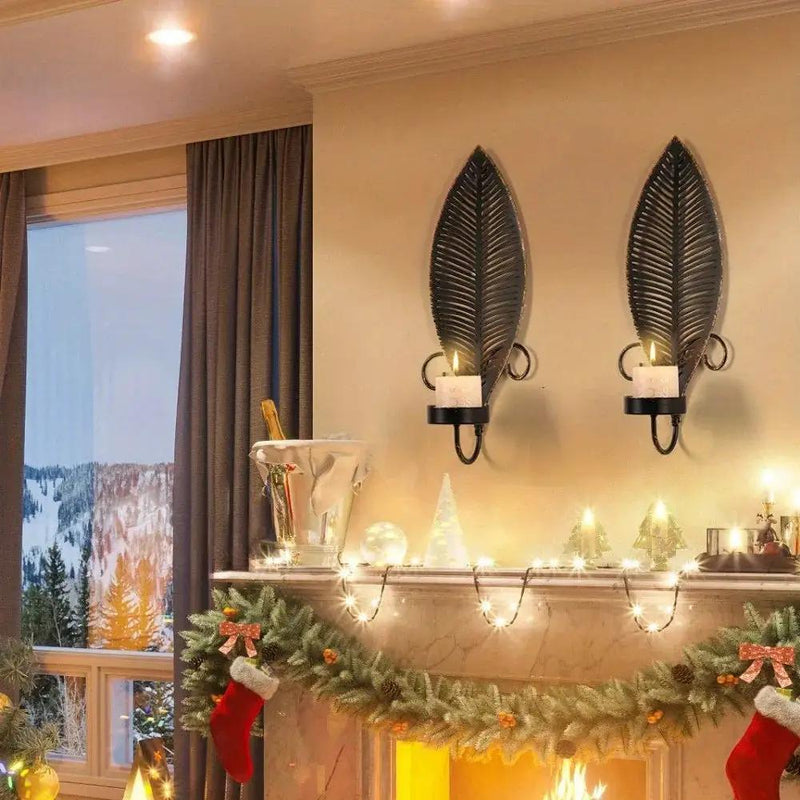 Wall Sconces - Golden Metal 2pcs by House Of Avana