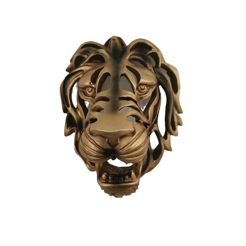 Wall Sculpture - Hollow Metal Lion Head by House Of Avana