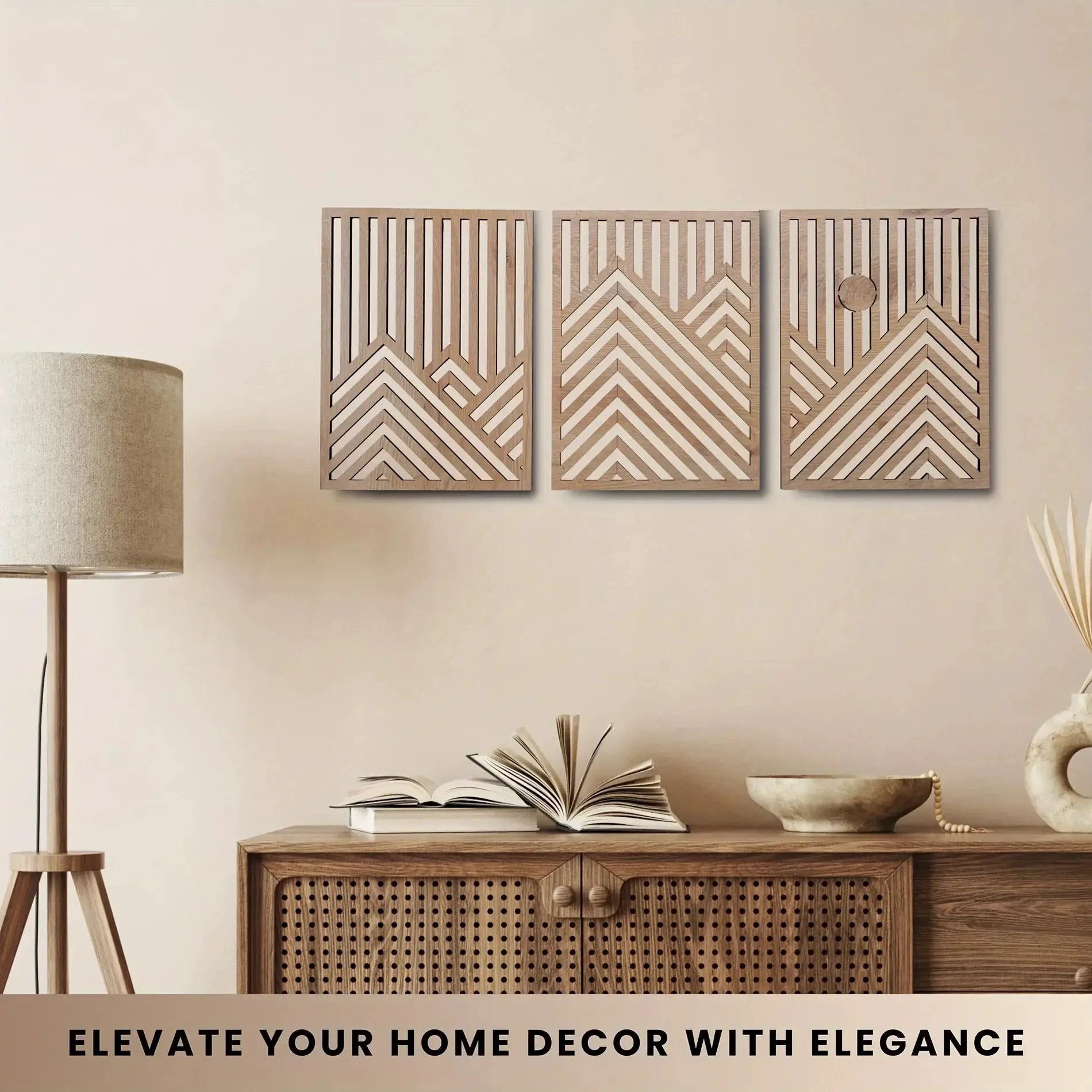 Wall Sculpture - Rustic Oak Mountain by House Of Avana