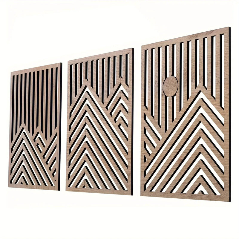 Wall Sculpture - Rustic Oak Mountain by House Of Avana