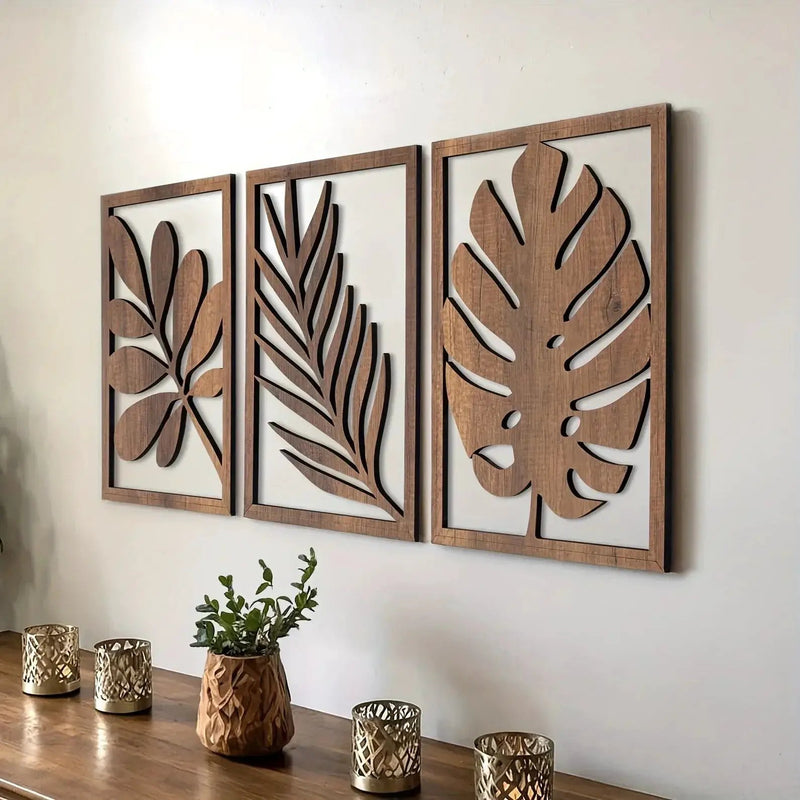 Wall Sculpture - Rustic Walnut Wood Large by House Of Avana