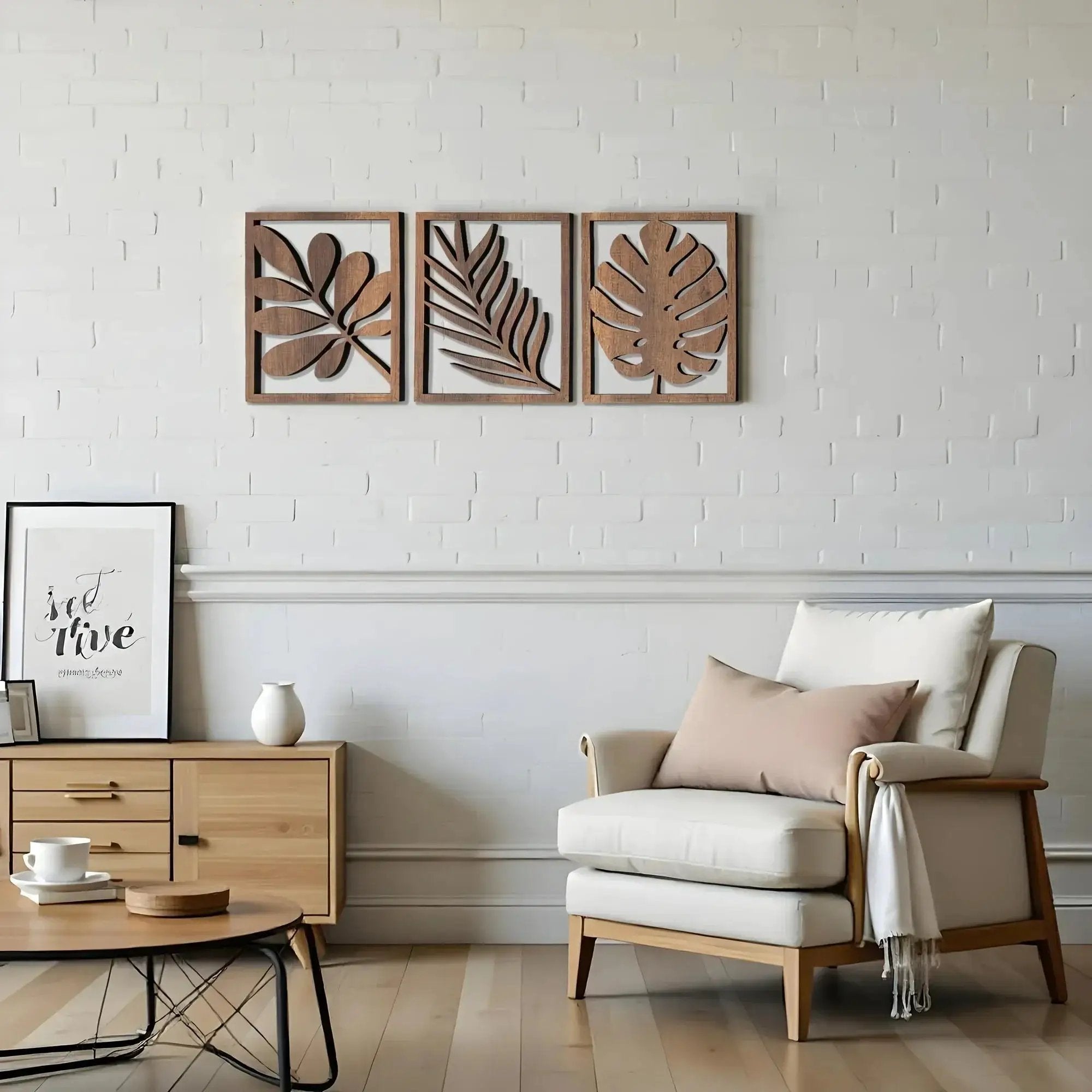 Wall Sculpture - Rustic Walnut Wood Large by House Of Avana