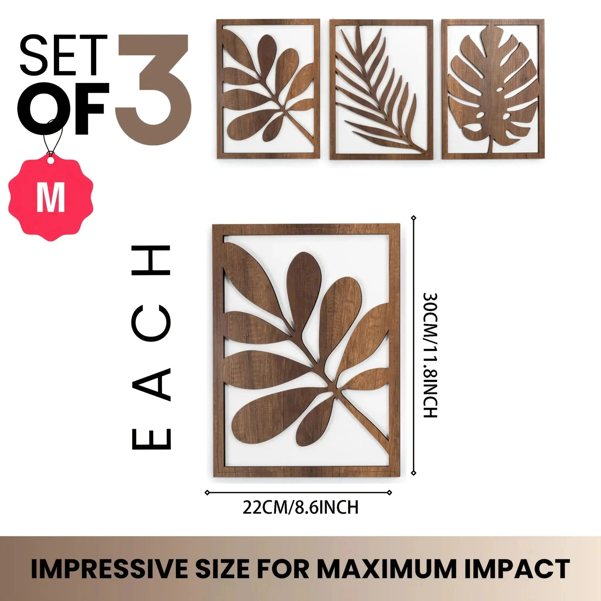 Wall Sculpture - Rustic Walnut Wood Large by House Of Avana