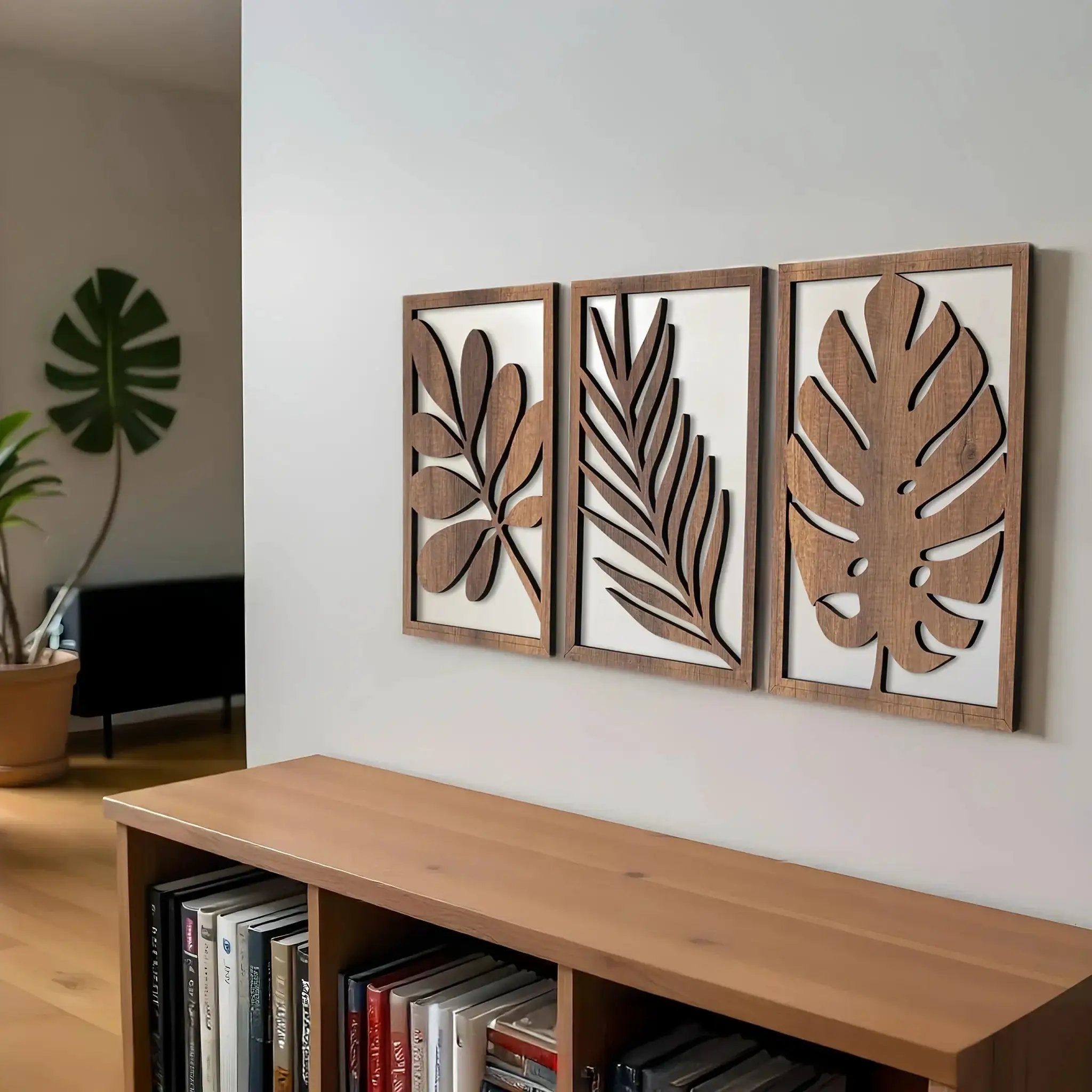 Wall Sculpture - Rustic Walnut Wood Large by House Of Avana