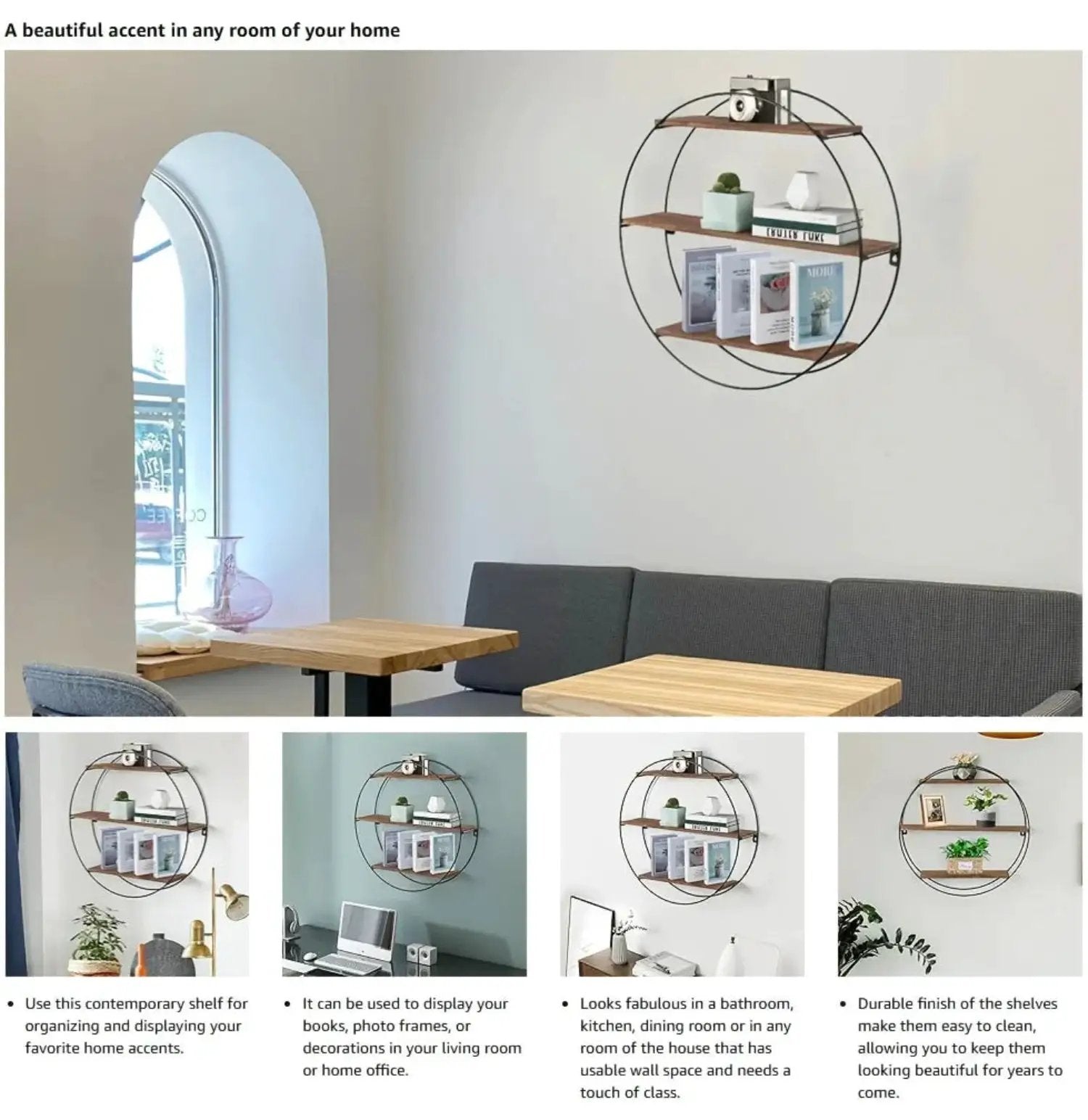 Wall Shelf - Floating Wood 3-Tier by House Of Avana