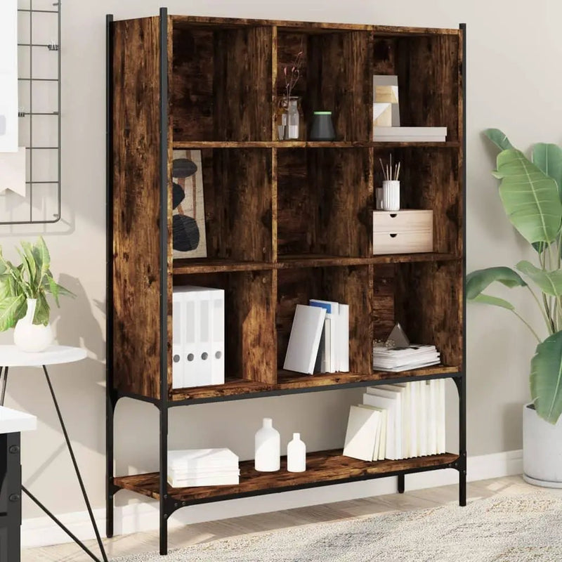 Wall Shelf - Geometric Smoked Oak Wooden by House Of Avana